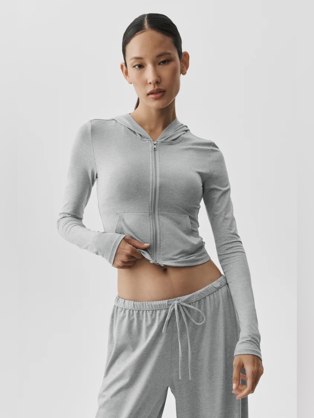 ALO Yoga Alosoft Finesse Full Zip Fitted Hoodie size small